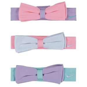 Nike Baby Girl Bow Headband Trio - Pink, Purple, White